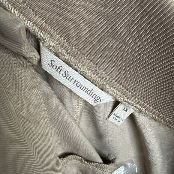 Soft Surroundings Bayside Cargo Shorts Plus Size 1X Taupe Khaki‎ Tan New 5FT00 - Picture 8 of 11